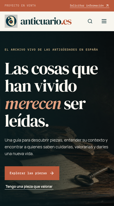 Captura móvil de
anticuario.es