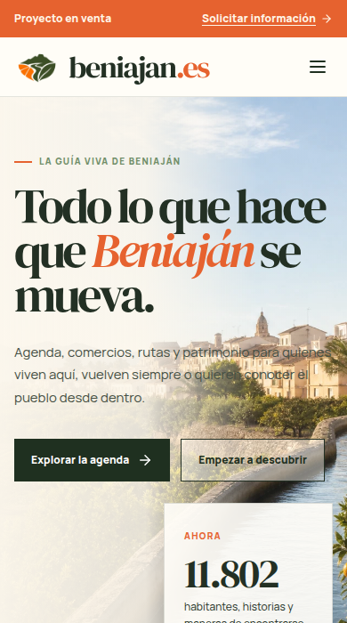 Captura móvil de
beniajan.es