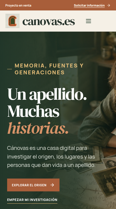 Captura móvil de
canovas.es