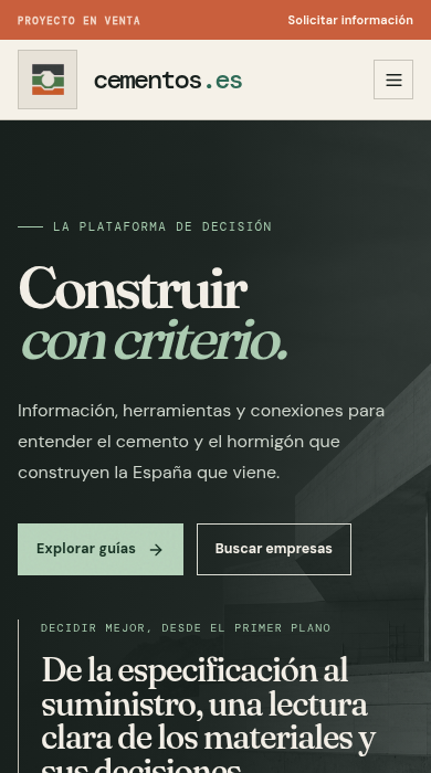 Captura móvil de
cementos.es