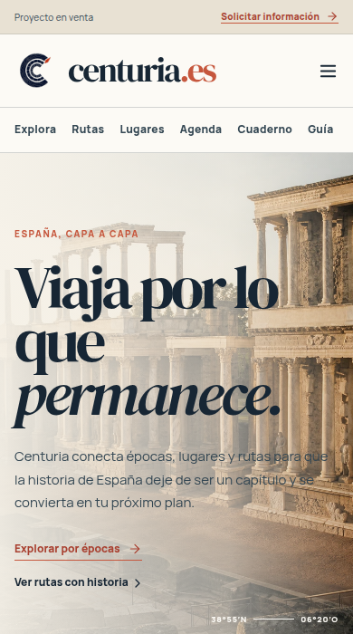 Captura móvil de
centuria.es