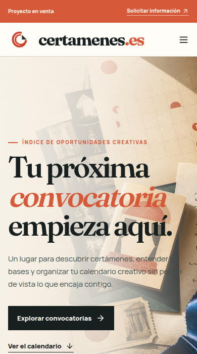 Captura móvil de
certamenes.es