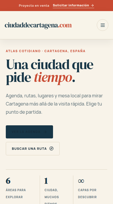 Captura móvil de
ciudaddecartagena.com