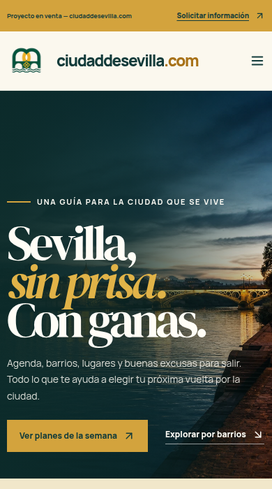 Captura móvil de
ciudaddesevilla.com