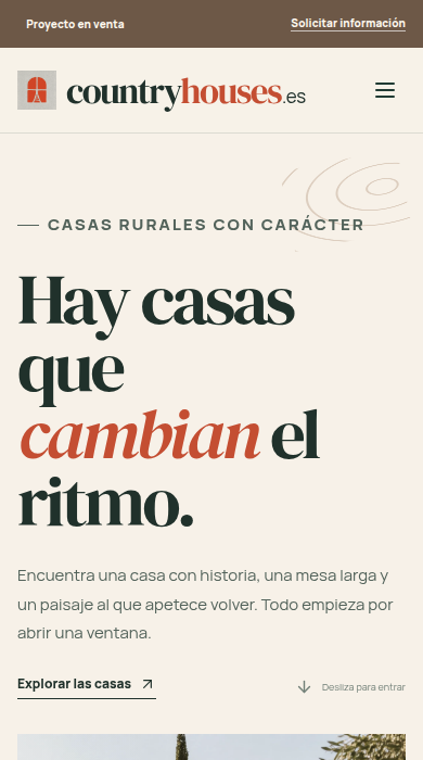 Captura móvil de
countryhouses.es