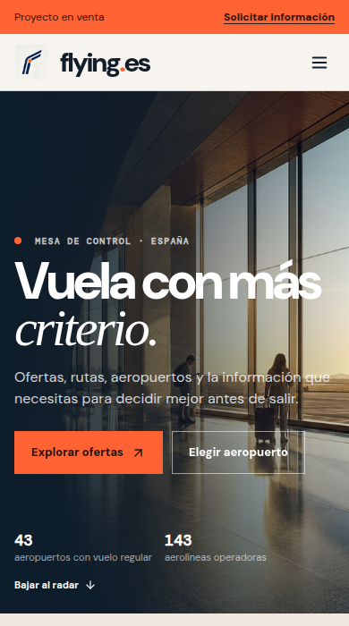 Captura móvil de
flying.es