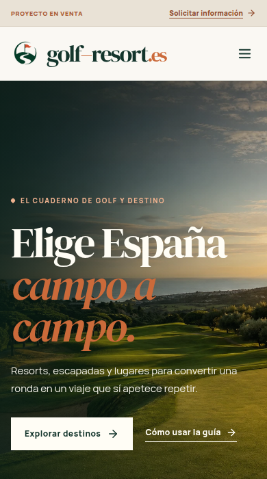 Captura móvil de
golf-resort.es