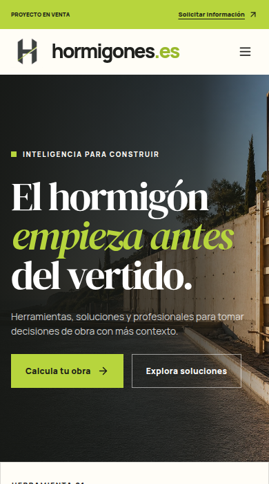 Captura móvil de
hormigones.es