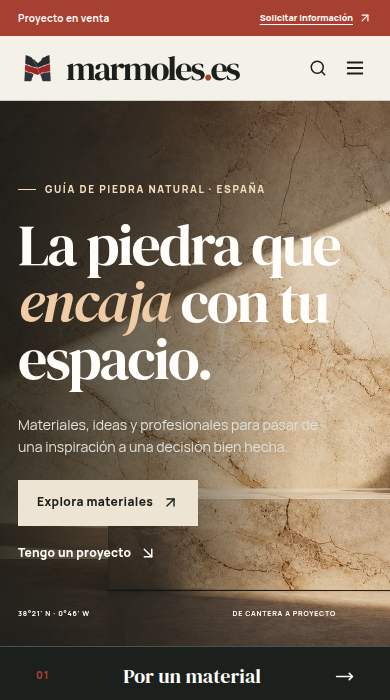 Captura móvil de
marmoles.es