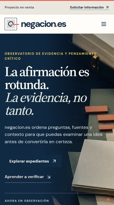 Captura móvil de
negacion.es