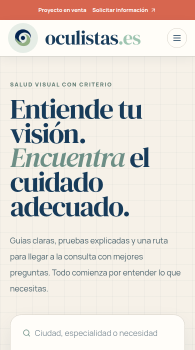 Captura móvil de
oculistas.es