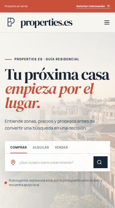Captura móvil de
properties.es