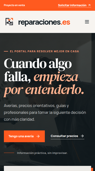 Captura móvil de
reparaciones.es
