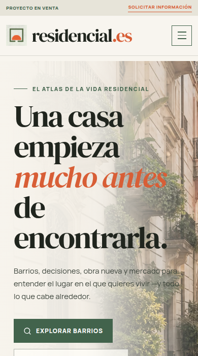 Captura móvil de
residencial.es