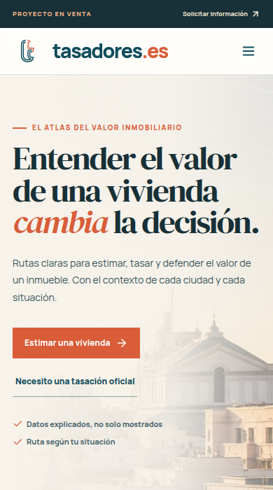Captura móvil de
tasadores.es