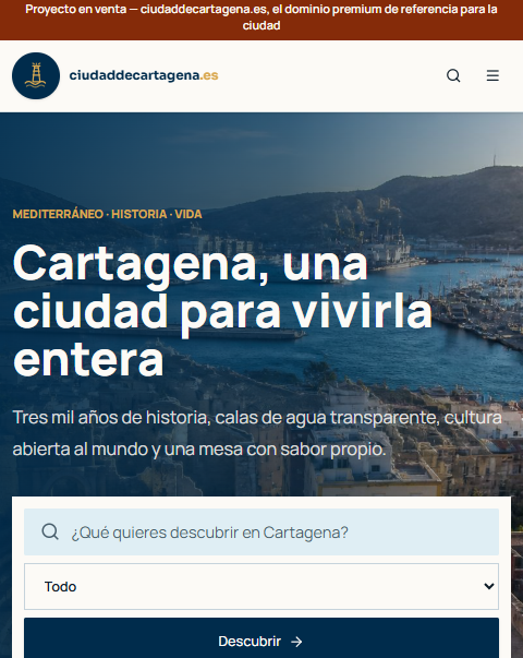 Captura móvil de
ciudaddecartagena.es